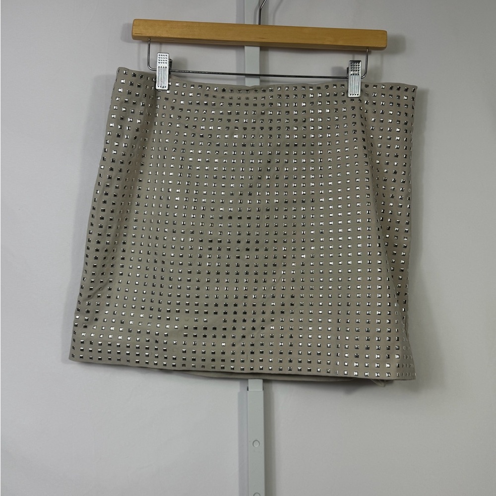 H&M Tan Mini Skirt with Silver Details